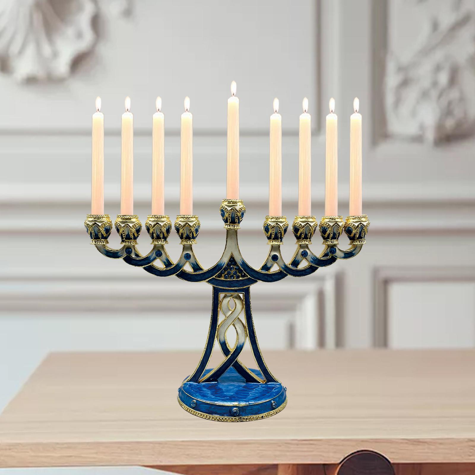 Candle Holder Decor - حامل شموع مينورا مطلي بالمينا، شمعدان
