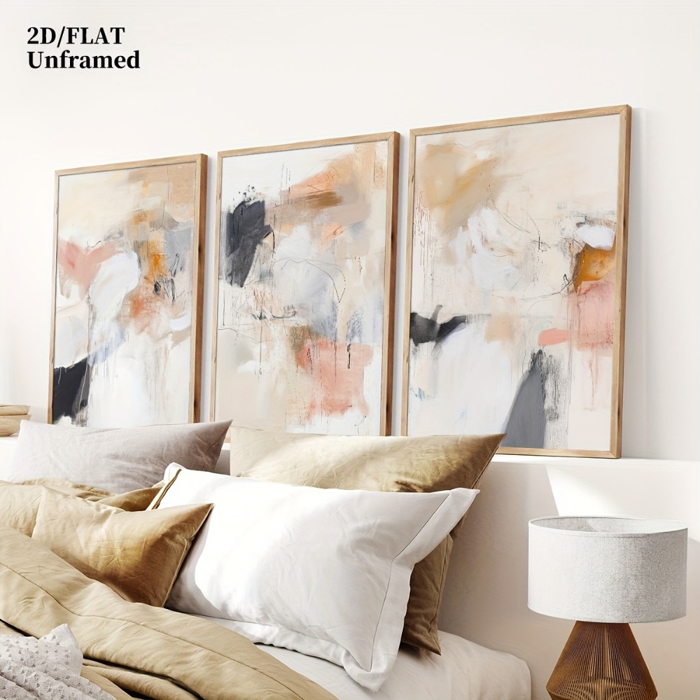 Abstract Canvas Set - 3 قطع لوحة فنية جدارية بدون