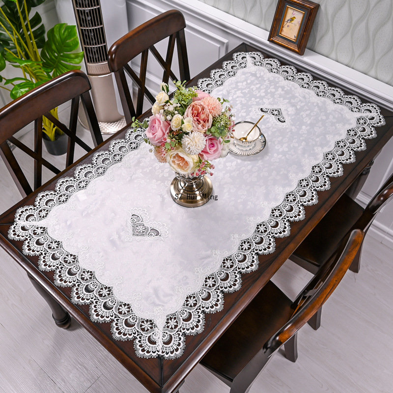 Table Runner - مستطيل مفرش المائدة الأبيض مفرش المائدة