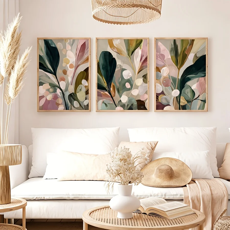 مجموعة كبيرة من 3 قطع، طباعة ع - مراجعة Abstract Canvas Set وسعره