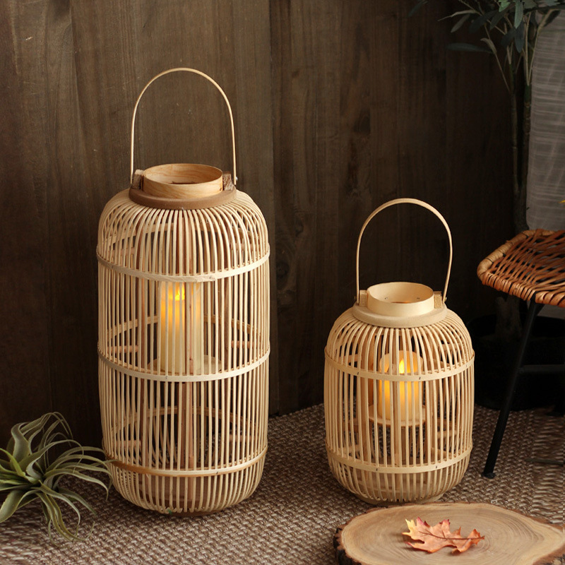 مصباح يدوي من الخيزران، حامل ش - مراجعة Candle Holder Decor وسعره