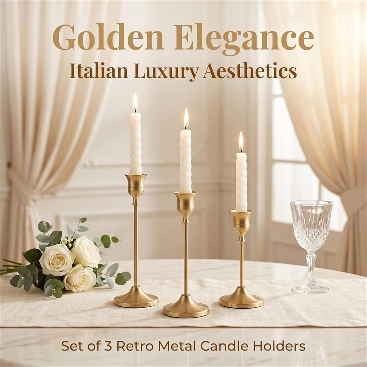 12 قطعة من حوامل الشموع الذهبي - مراجعة Candle Holder Decor وسعره