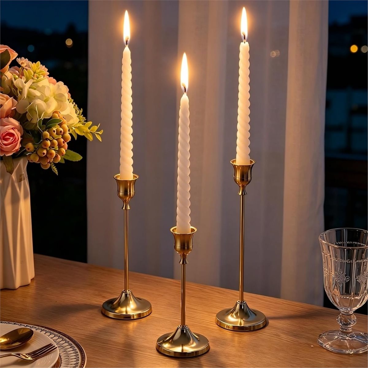 12 قطعة من حوامل الشموع الذهبي - مراجعة Candle Holder Decor وسعره